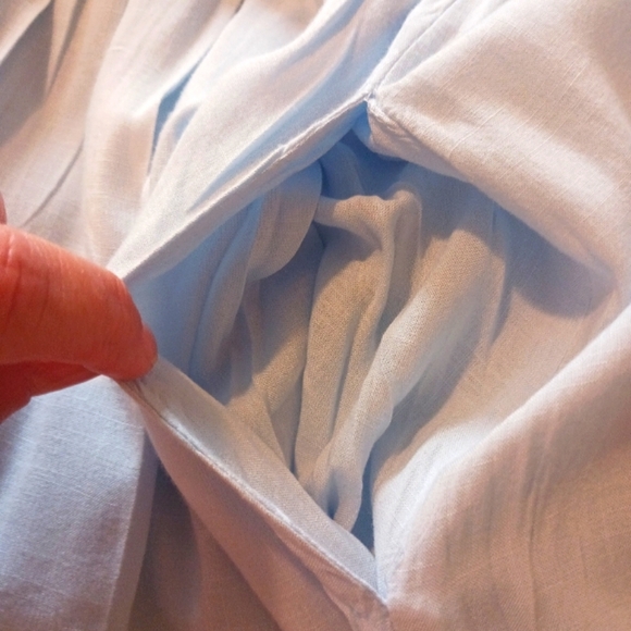 Japna Long Maxi Ruched Halter Blue Tank Dress Pockets - Picture 6 of 8